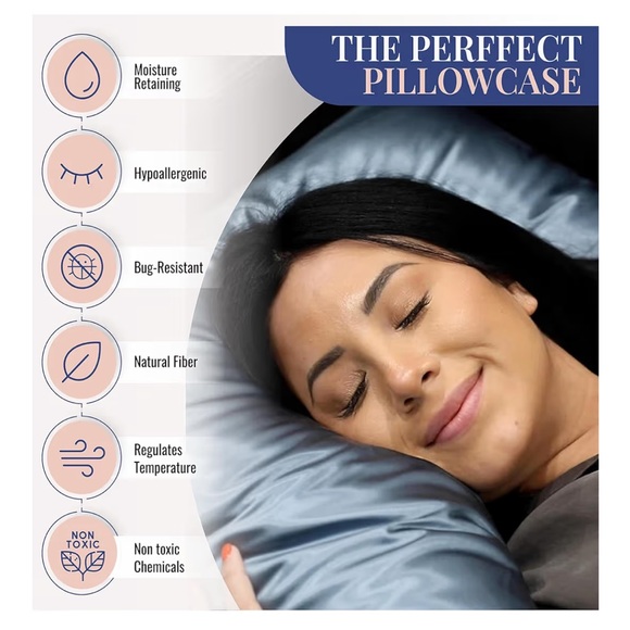 NEW Blissy Silk Pillowcase - 100% Pure Mulberry Silk - Picture 3 of 9